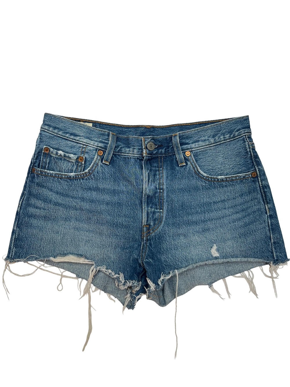 Levi’s 501 Cutoff Denim Shorts W28 Distressed Button Fly